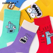 [EIOISAPRA] женские носки в стиле хип-хоп женские Красочные Креативные Носки с рисунком большого рта, счастливые носки Повседневные Дышащие рождественские подарки Sox