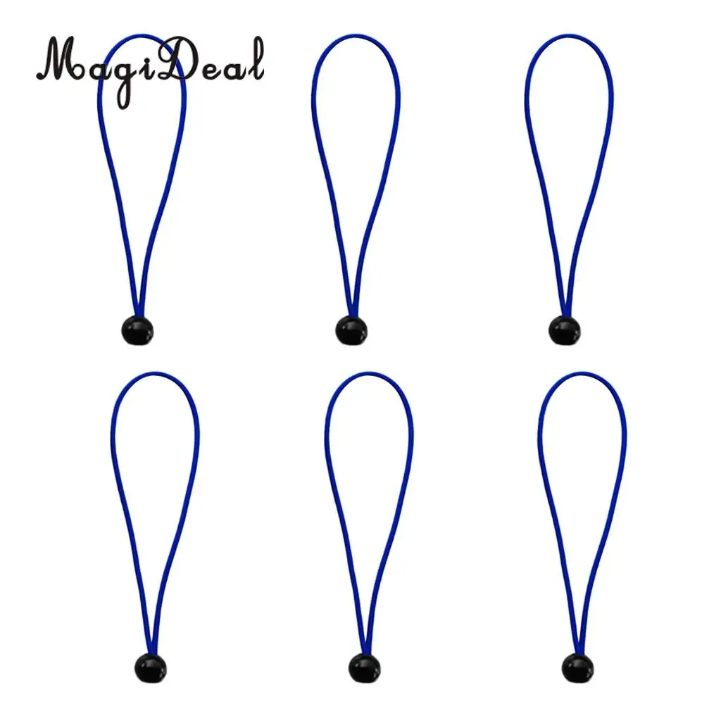 MagiDeal 6 Pieces 15cm Heavy Duty Ball Bungee Cord Tie down Cord Canopy Straps for Camping Hiking Tent Travell Accessories