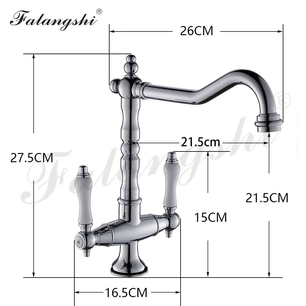  Kitchen Sink Mixer Faucets Multi Color Hot And Cold Deck Mounted 360 Degree Rotation Dual Handle Ki - 33031778339