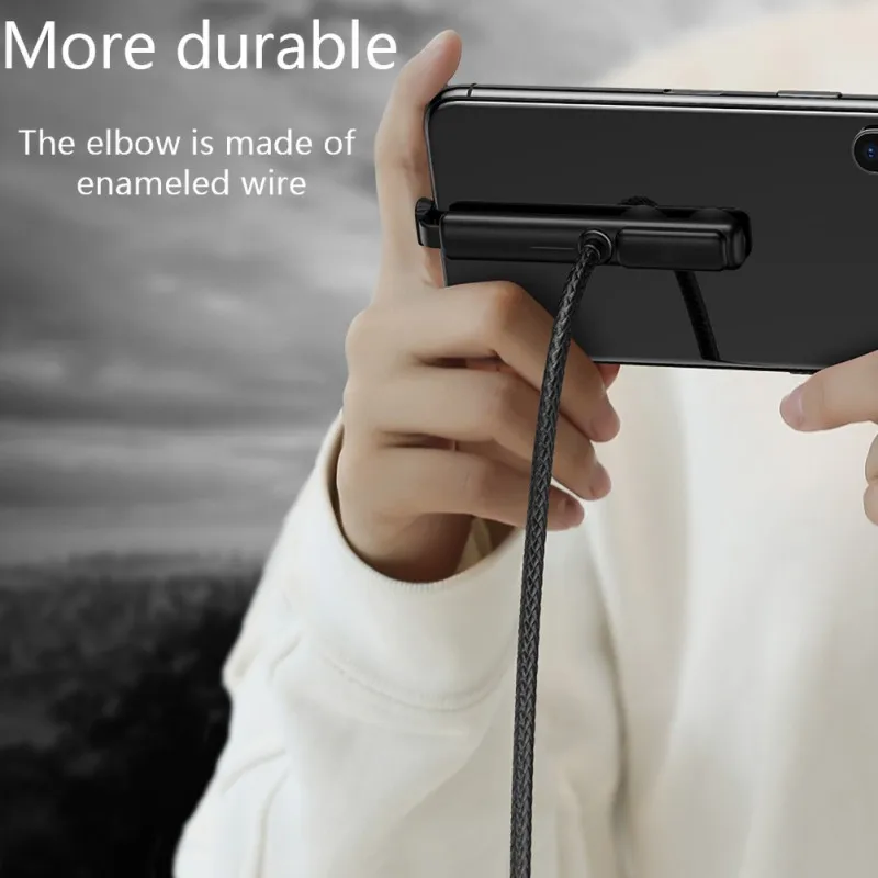 

180 Degree Adjustable Solid Sucker game cables for iphone Double Suction Cup Gaming Lighting Type-C Data Cord for IOS Android