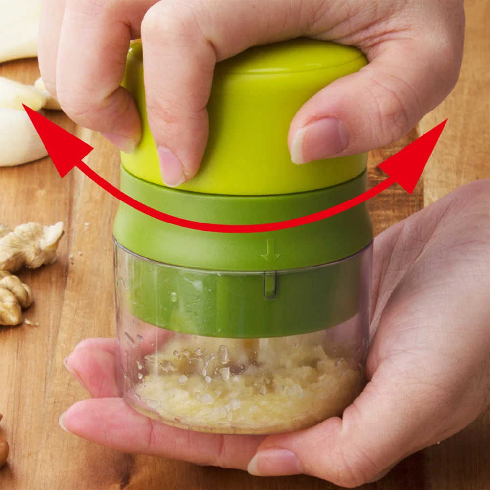 Plastic Multifunction Garlic Press Machine Garlic Slice Mince Storage