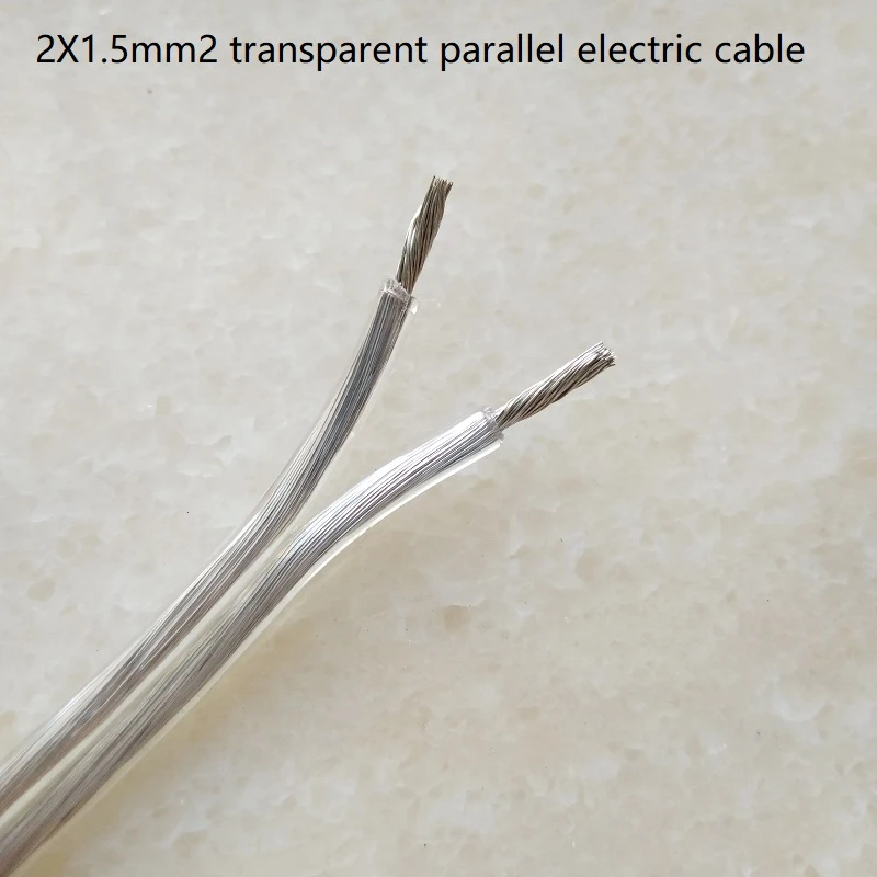 Cable eléctrico transparente de 2*1,5 mm2, 2 para lámpara de iluminación, cable eléctrico colgante, cable de alimentación de iluminación|Alambres y cables| - AliExpress