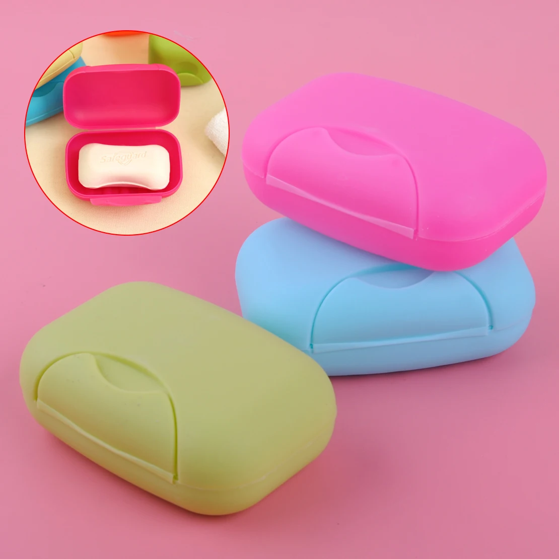 

LETAOSK Bathroom Soap Dish Plate Box Home Shower Travel Hiking Holder Case Container