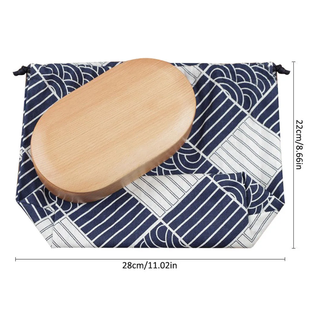 JX-LCLYL Portable Lunch Box Bento Carry Tote Picnic Case Pouch Drawstring Storage Bag