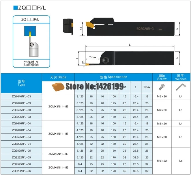 1 шт. ZQ1616R/L-2/3/4 ZQ2020R/L-2/3/4 ZQ2525R/L-2/3/4/5 наружный диаметр машина для нарезания канавок в Арбор токарно-винторезный станок инструмент для станков с ЧПУ