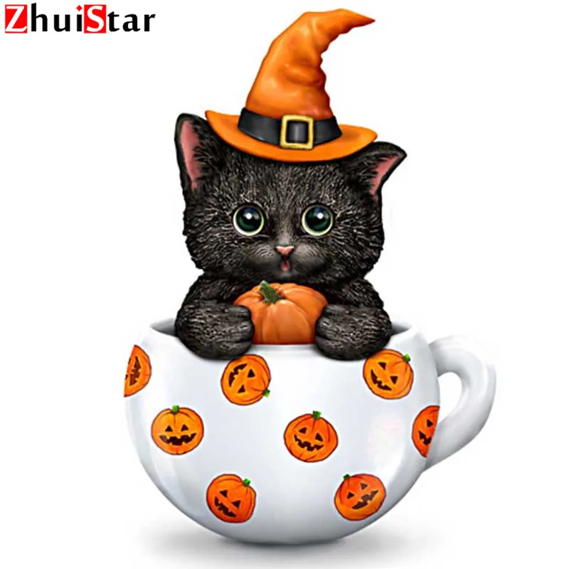 

5D DIY diamond painting cross stitch cute cartoon cat diamond embroidery full square cross stitch mosaic set home decoration ZWQ