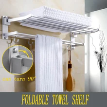 Xueqin, вешалка для полотенец для ванной комнаты, двойная вешалка для полотенец, настенная, Алюминиевая Полка для полотенец с крючками, рейлинги для ванной, 56x7,2x3,5 см