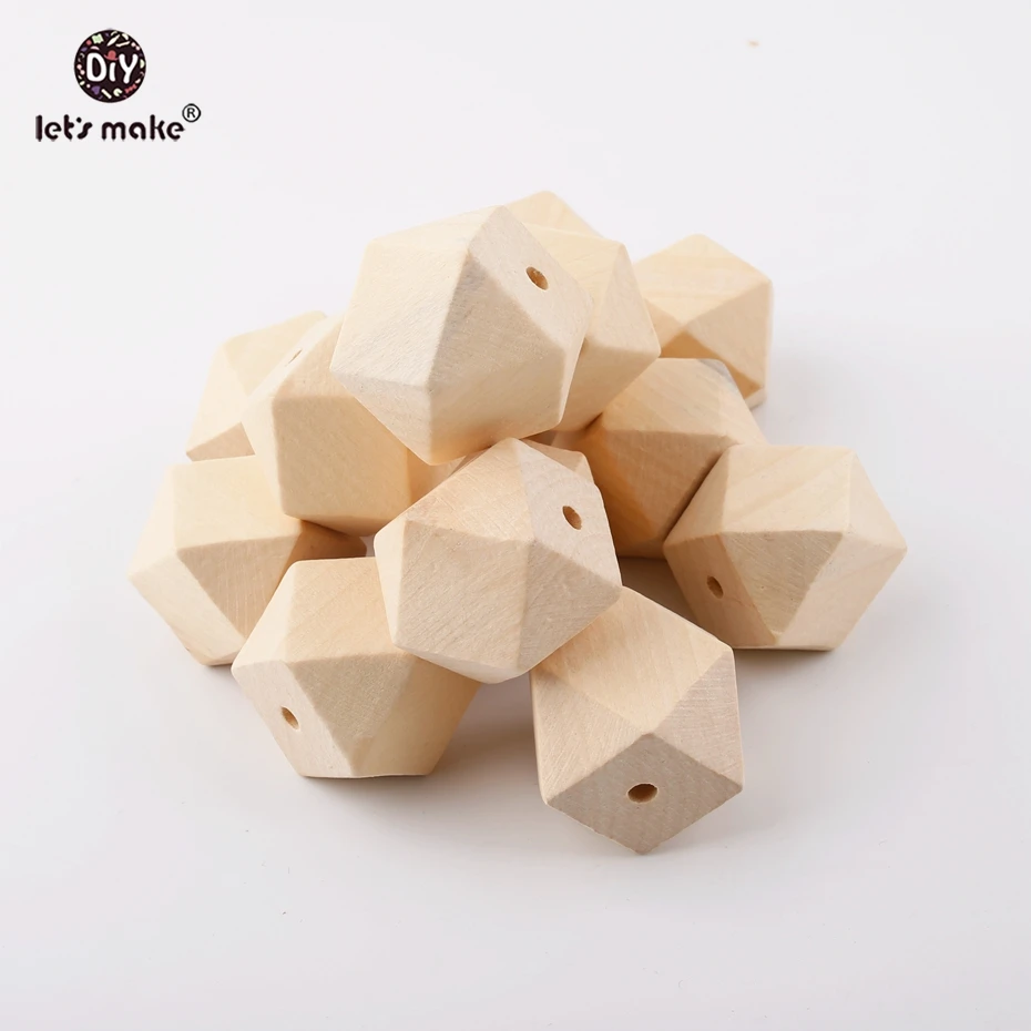 Давайте сделаем детский Прорезыватель 5 шт. 20 мм шестигранные деревянные бусины пищевого класса материалы Оригинальное изготовление экологичного натурального дерева Прорезыватель
