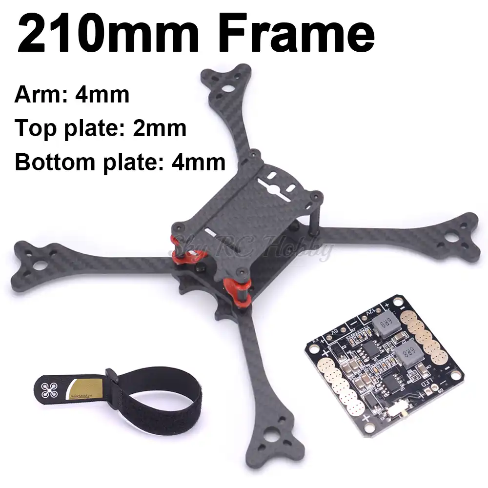 hskrc twe210 210mm wheelbase 4mm arm 3k carbon fiber x type fpv racing frame kit for rc drone