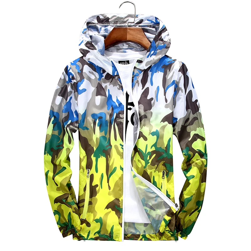 b new men camouflage sun protection clothing men and women camouflage ultra-thin breathable couple coat
