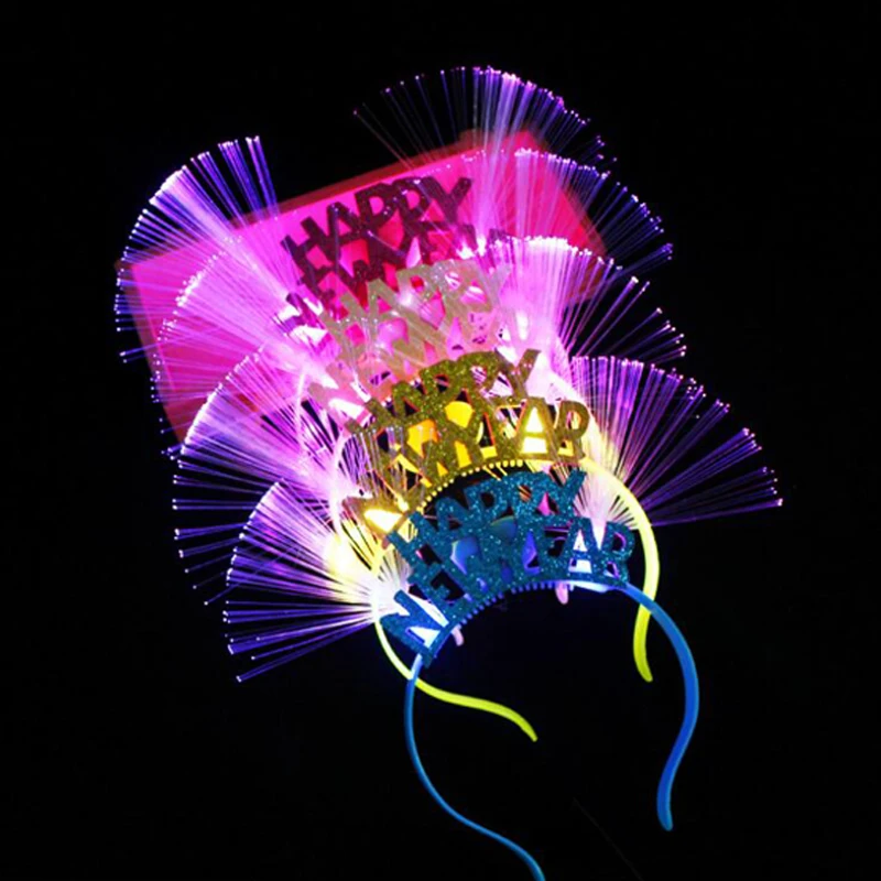 Happy New Year Light Up Hair Accessories Led Headband Kids New Year Eve Concerts Children Light