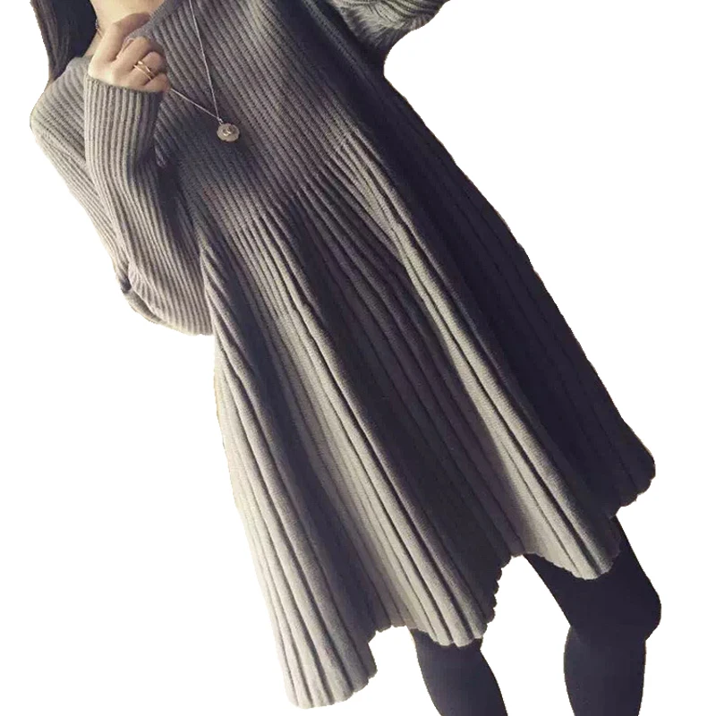 Winter Solid Color Knitted Tunic Dresses Pregnant Woman Bottoming Knitwear Long Sleeve Wool Loose Dress Women Clothes Pullovers Winter Solid Color Knitted Tunic Dresses Pregnant Woman Bottoming Knitwear Long Sleeve Wool Loose Dress Women Clothes Pullovers