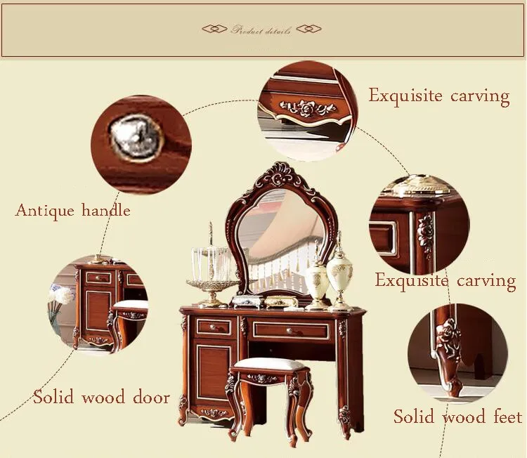 Античный европейский зеркала стол комод французский мебель для спальни p10227