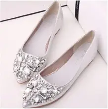 Fashion sexy women pointed shoes flat shoes new spring and summer tidal water diamond shoes, shallow mouth elegant shoes
