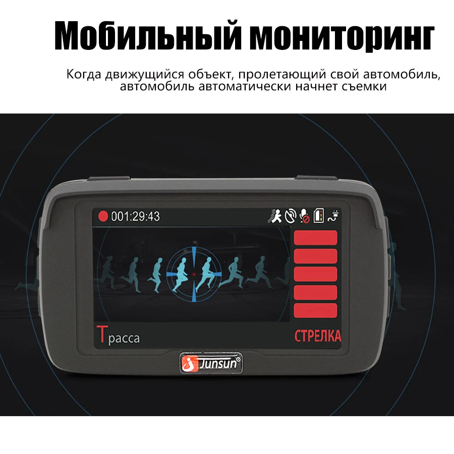 Junsun L2 Ambarella A7 Видеорегистраторы для автомобилей Камера с SpeedCam GPS русский Анти