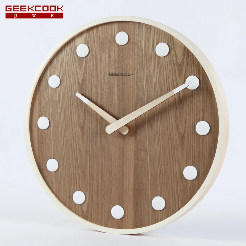GeekCook 14 дюймов не отражающие деревянные настенные часы реверси простые спальные