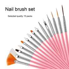 15 pièces ensemble UV Gel acrylique cristal Design constructeur peinture Nail Art beauté stylo brosse à ongles pointillant dessin peinture stylo ongles outils(China)