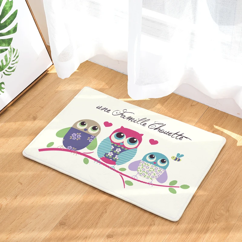 

Hot Welcome Mat Owl Doormats Bathroom Kitchen Carpets Home Floor Mats Living Room Anti-Slip Rug 40X60 50X80cm