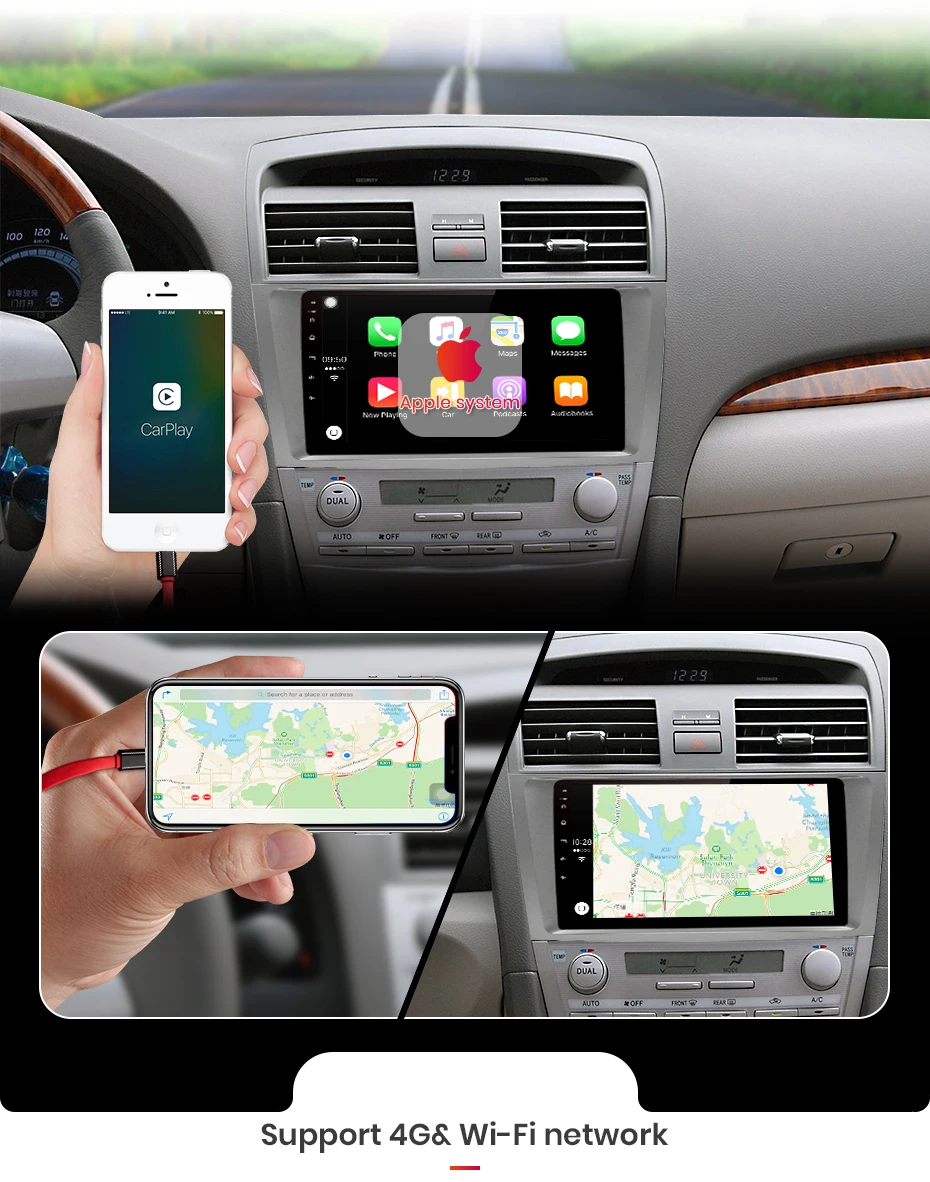 Sale AWESAFE 2 Din 4+64GB Car Radio 9" HD Multimedia Player  GPS Touch Screen Auto audio Car Stereo For Toyota Camry 40 50 2007 2008 8