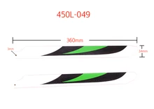 GARTT 450L 360mm Carbon Fiber Main Blades For RC Align Trex 450L Helicopter ESC 450L-049