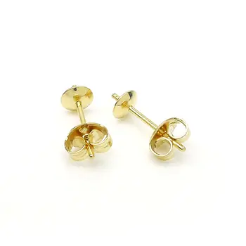 

Free Shipping 18K Yellow Gold Post Backs Ear Stud Earring Findings Jewelry Making Accessories