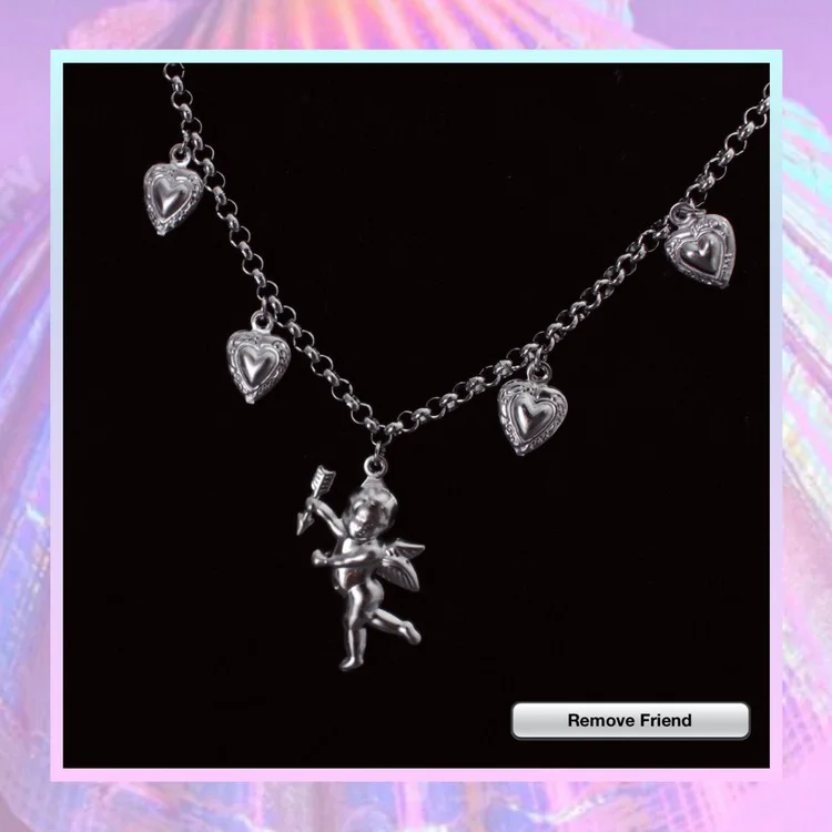 Милый Купидон Ангел кулон ожерелье из нержавеющей стали, лучший чокер Детские образные украшения Милая для женщин Человек дружбы девушка подарки - Окраска металла: chain style 1