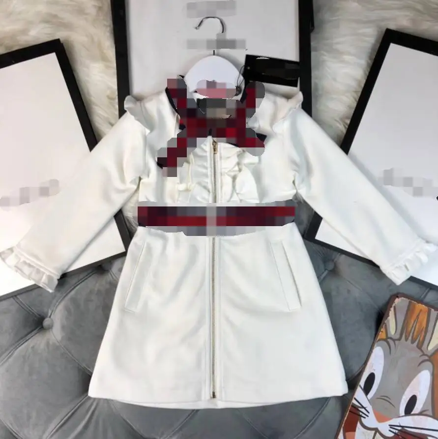 

Retail CHildren Dress 2018 Autumn Girls Clothes Bow fashion trend Korean version dress size 90-140cm Girls clothes 6148A3