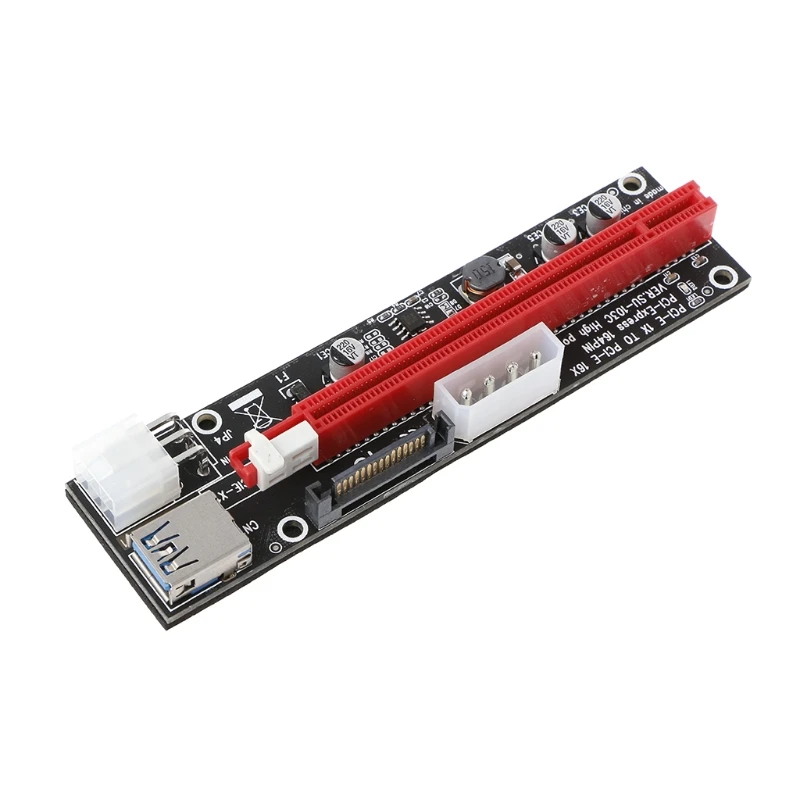 4pin 6pin SATA power PCIExpress 16X Slot Riser Card USB 3,0 PCI-E pci-express 1x to 16x PCIE Riser для майнинга биткоина BTC