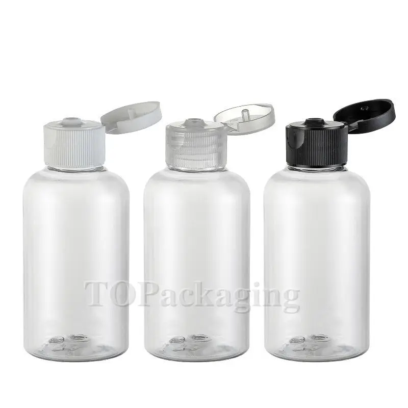 50PCS/LOT 75ML Flip Screw Cap Bottle,Clear Plastic Cosmetic Container