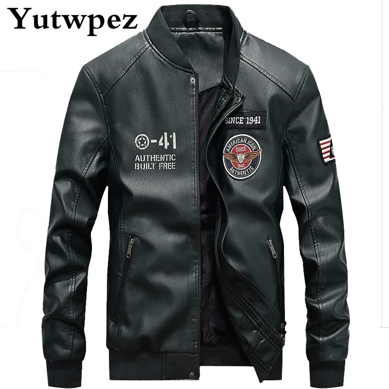 

Leather Jacket Men Autumn Casual PU Motorcycle Jacket Warm Fleece Winter Coat Comfort Bomber Camp High Quality Baseball Clothing