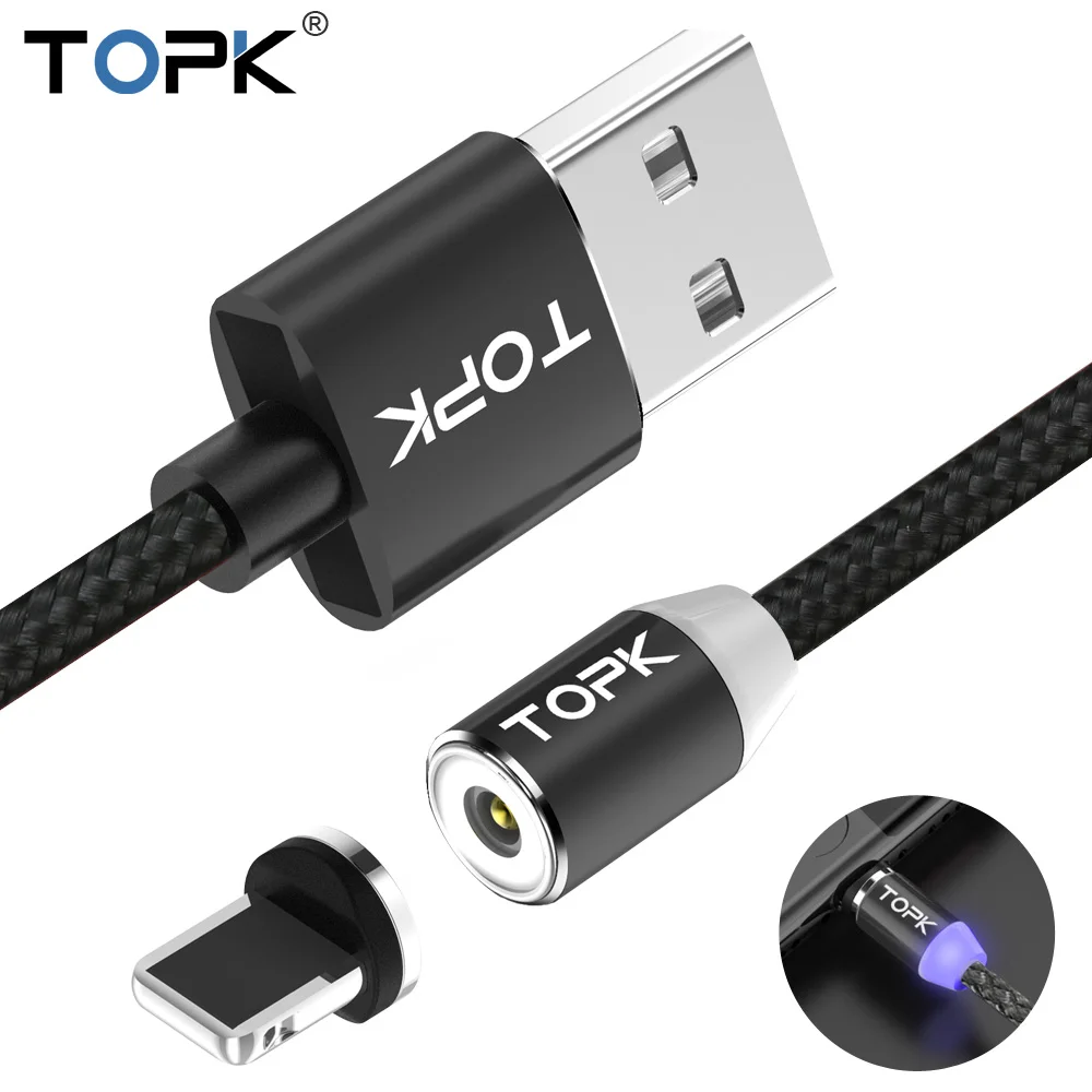 TOPK 1M LED USB Cable,Best Premium Nylon Braided Fast Charging