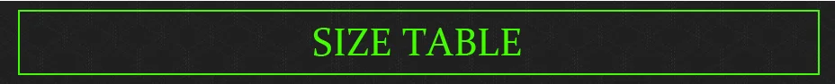 size table_