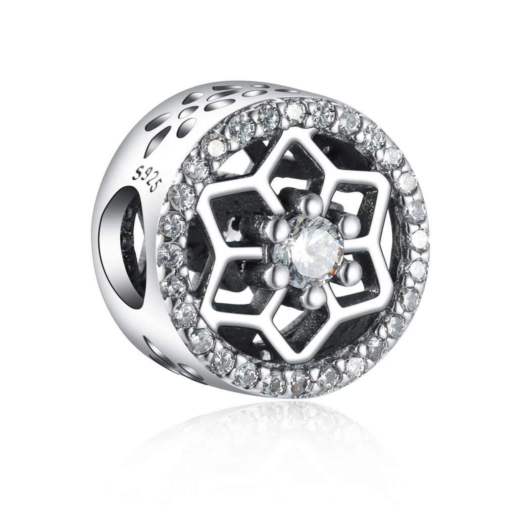

ZMZY New Design Original Sterling Silver 925 Charm Ice Crystal Flower Beads fit Pandora Bracelet DIY Fashion Jewelry