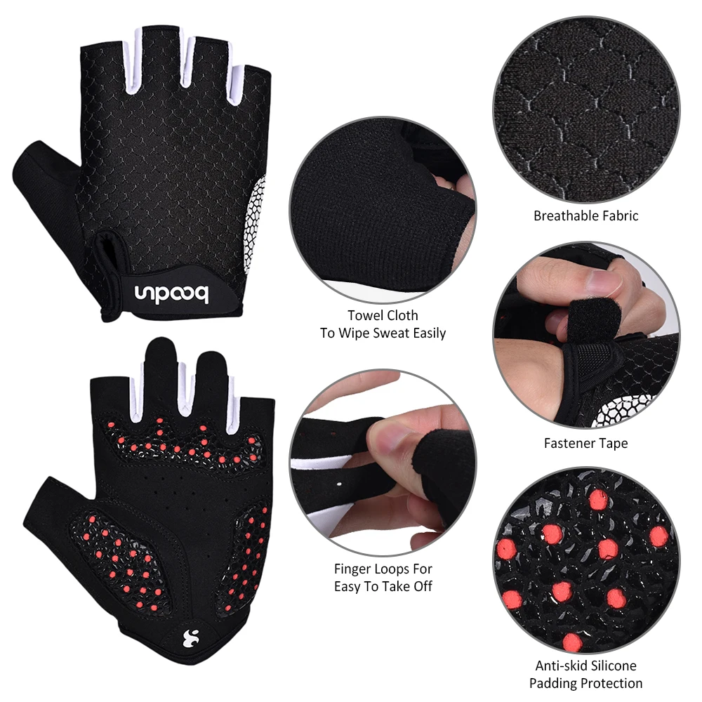 Велосипедные противоскользящие мужские и женские перчатки с открытыми пальцами, дышащие противоударные спортивные перчатки для горного велосипеда, велосипедные перчатки