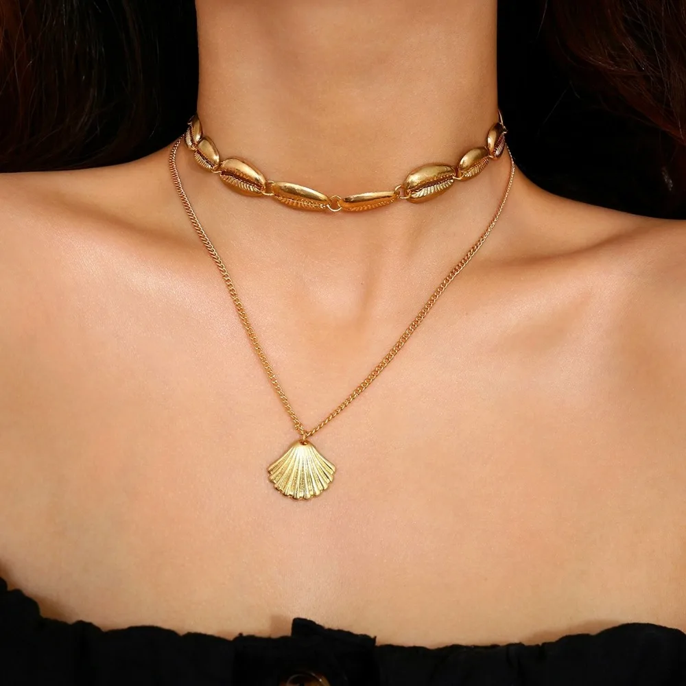

Natural Summer Beach Shell Choker Necklace Simple Bohemian Seashell Necklace Jewelry for Women Girls Birthday Gift