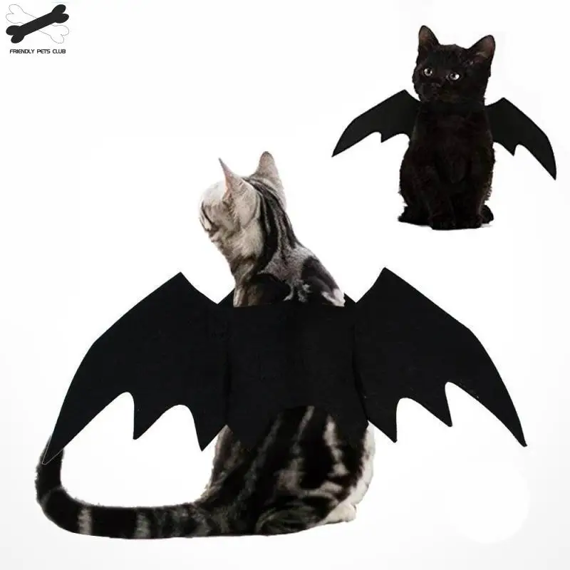 

2019 New Halloween Pet Dog Costumes Bat Wings Vampire Black Cute Fancy Dress Up Halloween Pet Dog Cat Costume 23