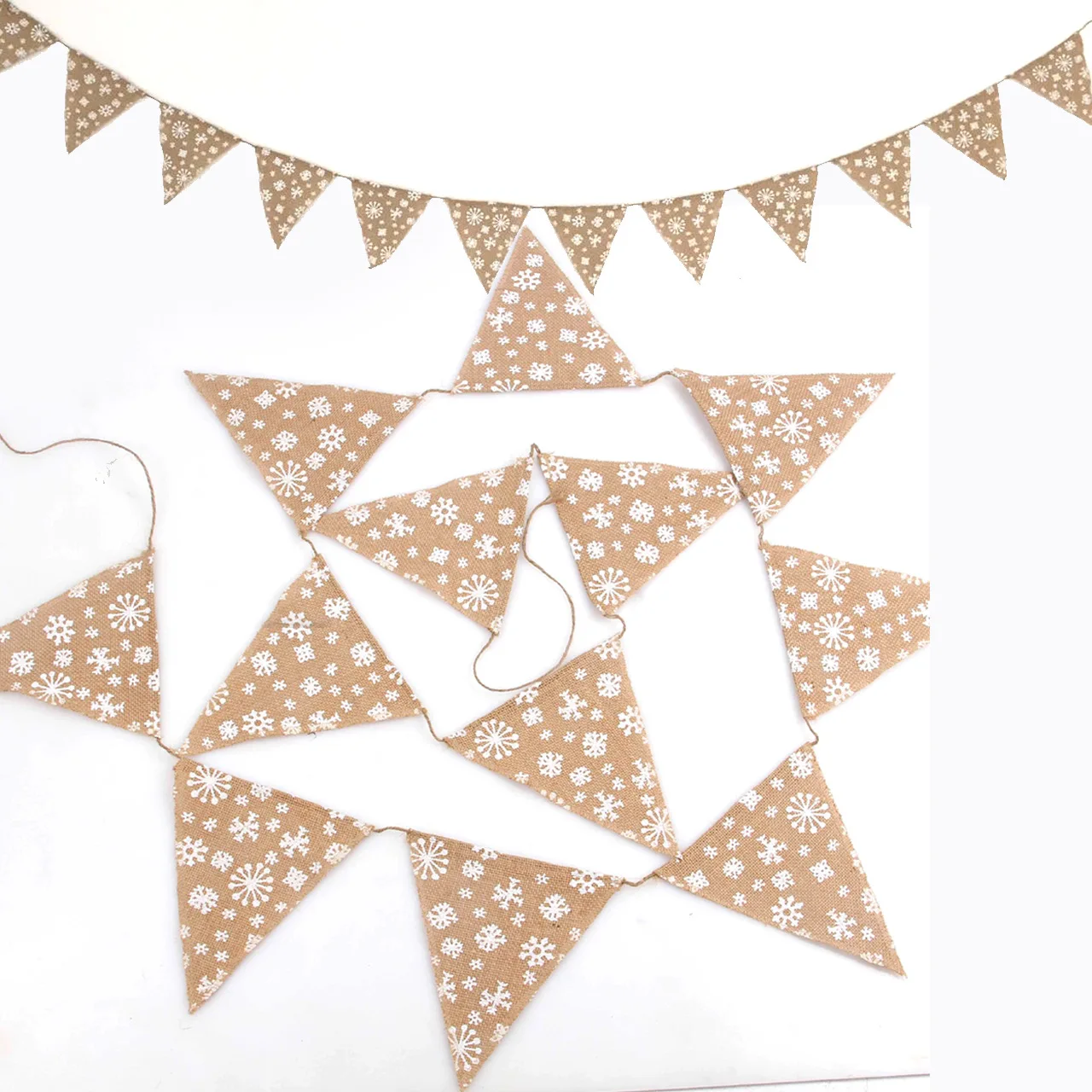 Christmas Snow Banners Merry Christmas Pulling Flag Banners Linen Hanging Flags For Xmas Home Party Decoration Supplies