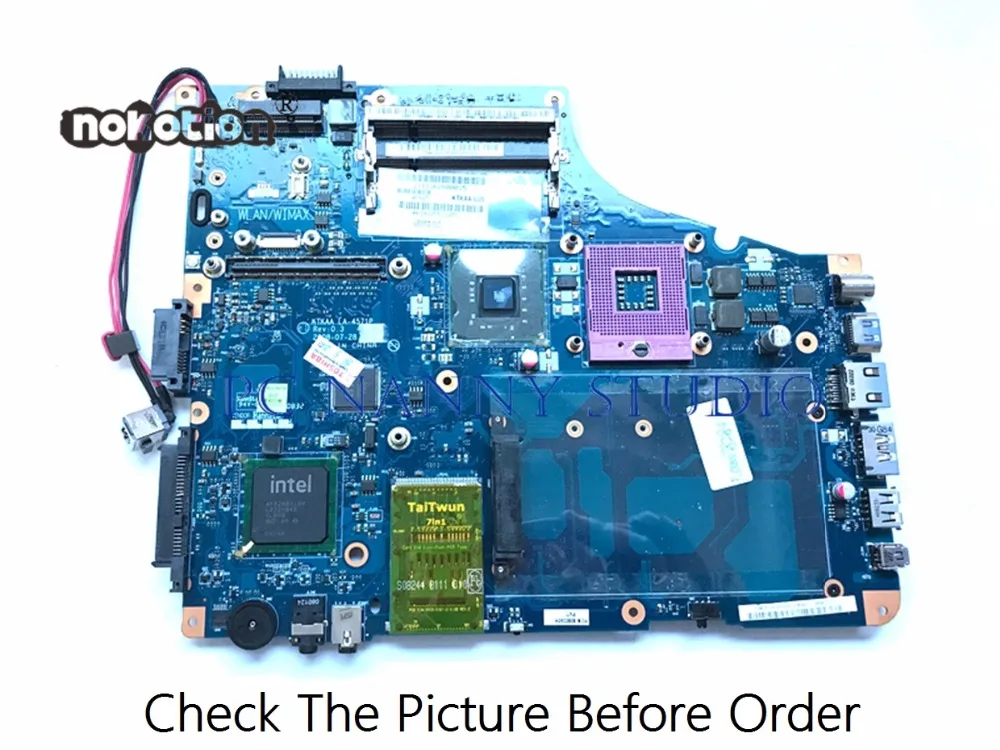 Original laptop Motherboard For Toshiba A350 KTKAA LA 4571P DDR2 CPU integrated 