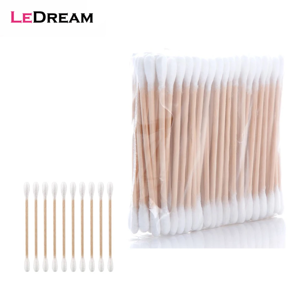 10 Bags Cleaning The Ears Wooden Cotton Swabs Cosmetic Cotton Buds Ear