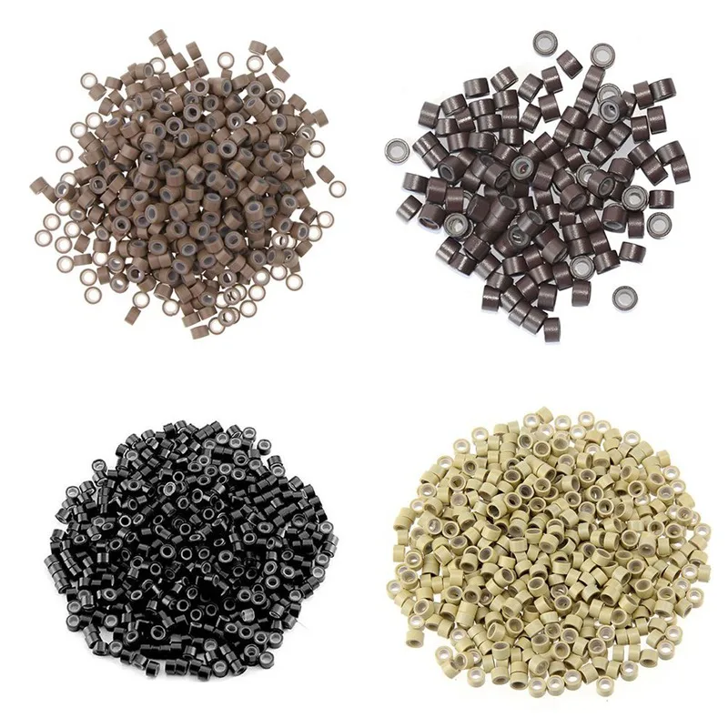 Micro Rings 4*3MM 1000PCS Crimp Beads Micro Bead Hair Silicone Ring