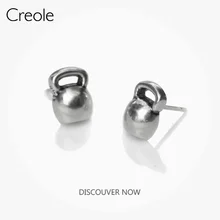 Серьги-гвоздики для ушей Kettlebells, аксессуары, модные украшения 925 Серебряный Модный спортивный подарок для женщин и мужчин