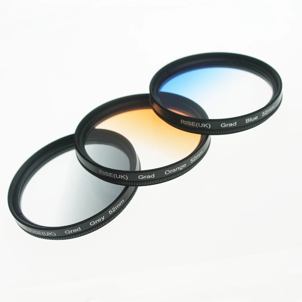 new rise uk 52mm rotating grad graduated color lens filter for canon nikon camera