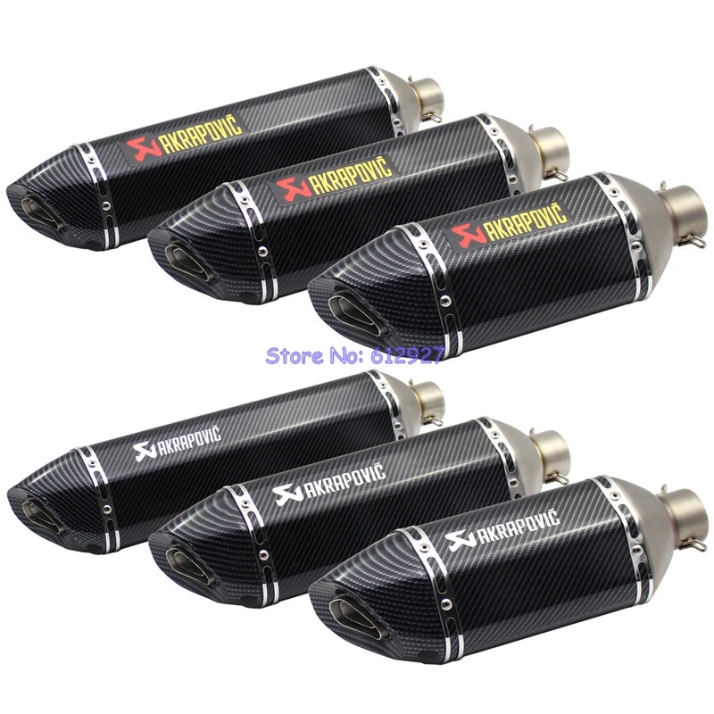 

Inlet 51mm / 61mm Motorcycle Exhaust Pipe Muffler Laser Marking Akrapovic Motorbike Muffler Exhaust Pipe Escape with DB Killer
