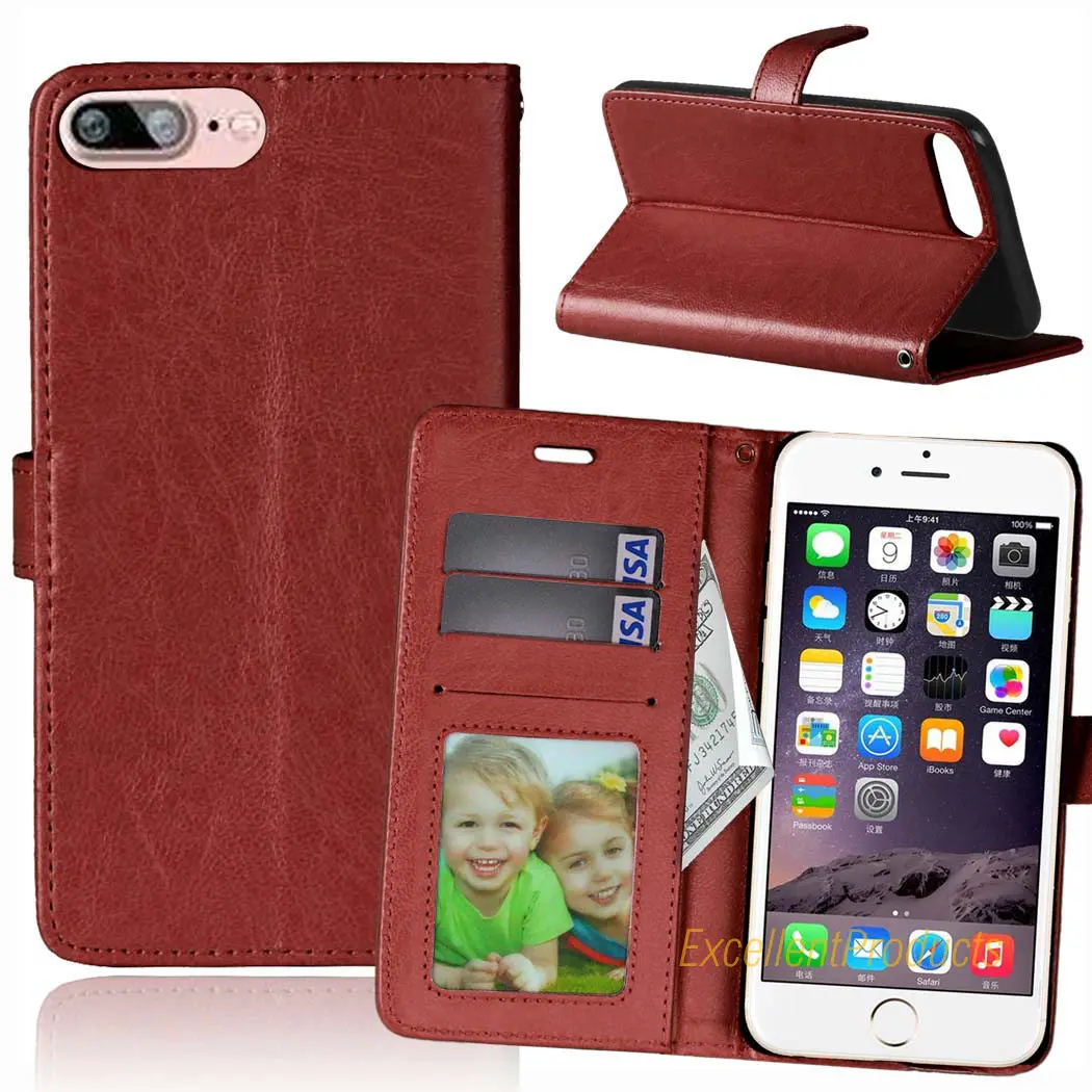 Color Flip PU Leather Phone Case For Apple iPhone 7 Plus phone