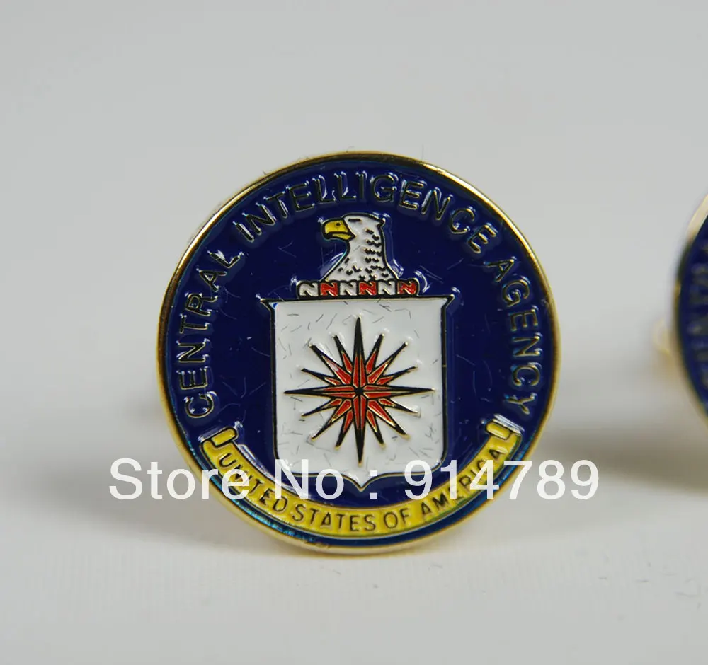 Центральное интеллектуальное управление США запонки CIA бейдж с коробкой 33058|badge