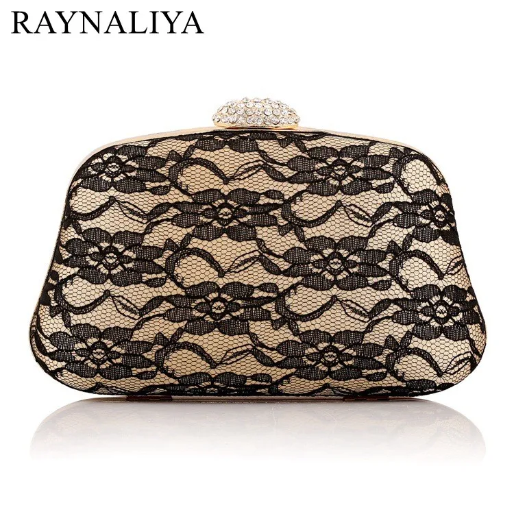 

Good Women Floral Minaudiere New Lace Satin Evening Bags High-grade Silk Bow Party Bag Exquisite Day Clutches XST-A0033