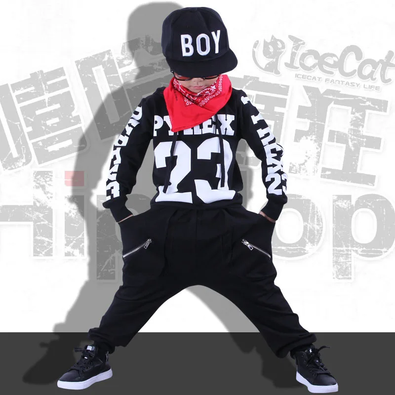 

Autumn Children's Street Dance Suits Long Sleeve Hip Hop Hoodie + Pants For Big Boys And Girls Jazz Costumes Harajuku Dance Sets
