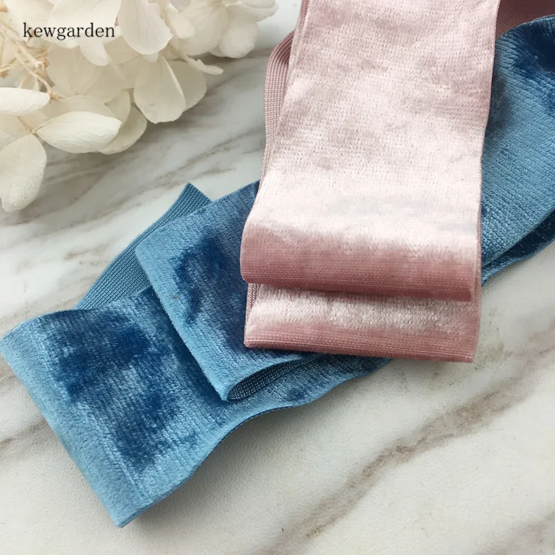 

Kewgarden Wholesale 40mm 4cm Velvet Satin Ribbons Handmade Tape DIY Bowknot Ribbon Garment Accessories Riband 10y
