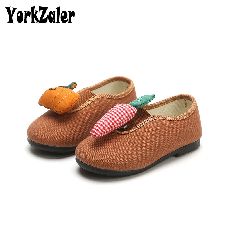 Yorkzaler весна осень милая детская парусиновая обувь мультфильм Тыква морковь