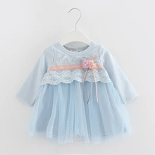 2017 bébé enfant enfants fille dentelle fleurs party mariage de reconstitution historique dress vêtements haute qualité nouveau-né bébé dress 0-2 t 3 couleur